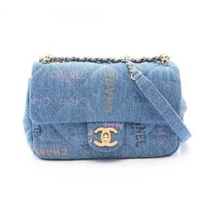 Chanel Matelassé Small Flap Bag Shoulder Handbag Denim Women's Blue